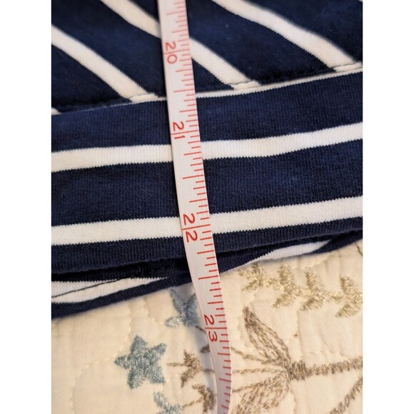 Grace & Lace Full Zip/ Snap Buttons Navy Blue With White Stripes Vest Womens XXS - Picture 12 of 13